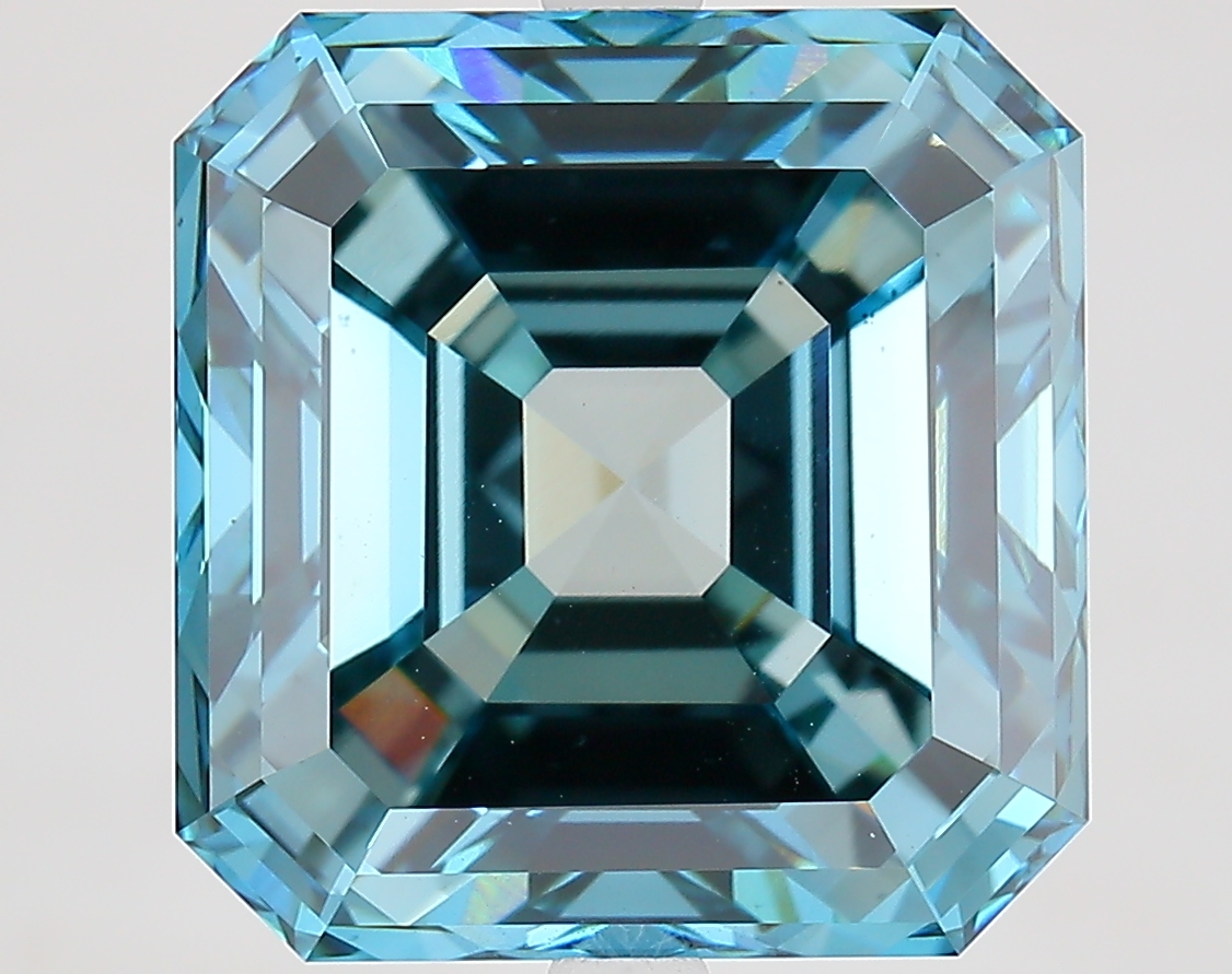 11.8ct Asscher Fancy Vivid Blue VS1 IGI