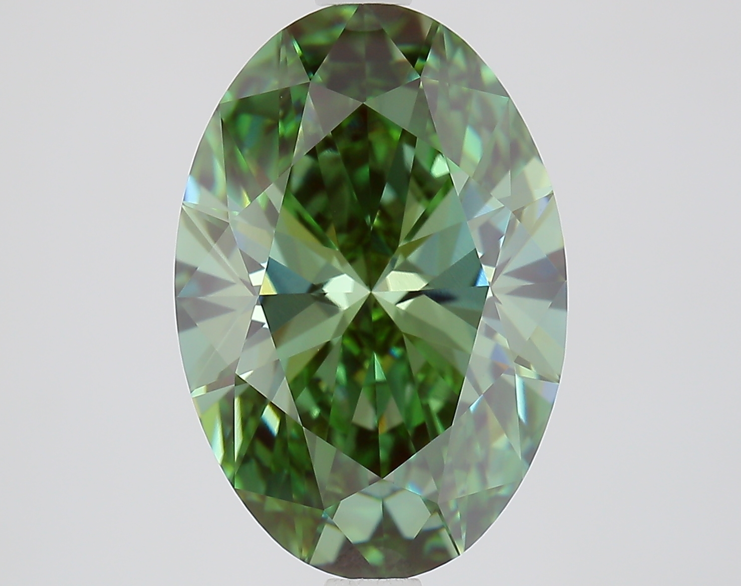 3.5ct Oval Fancy Vivid Green VVS2 IGI