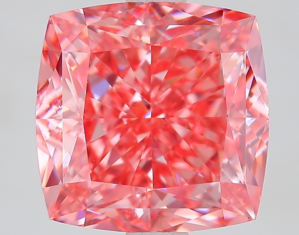 3.7ct Cushion Fancy Vivid Pink VVS2 IGI