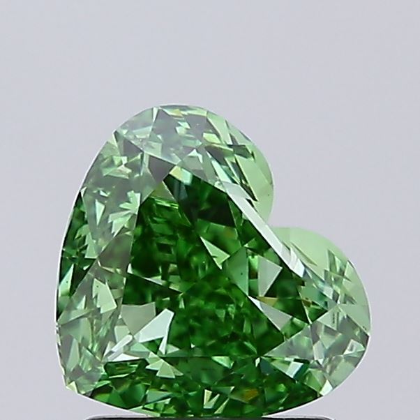 1.5ct Heart Fancy Vivid Green VS1 IGI