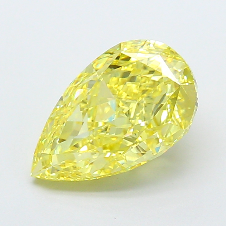 4.0ct Pear Fancy Vivid Yellow VVS2 IGI