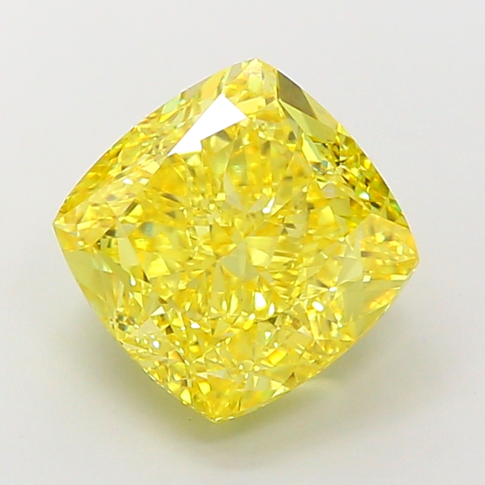 6.5ct Cushion Fancy Vivid Yellow VVS2 IGI
