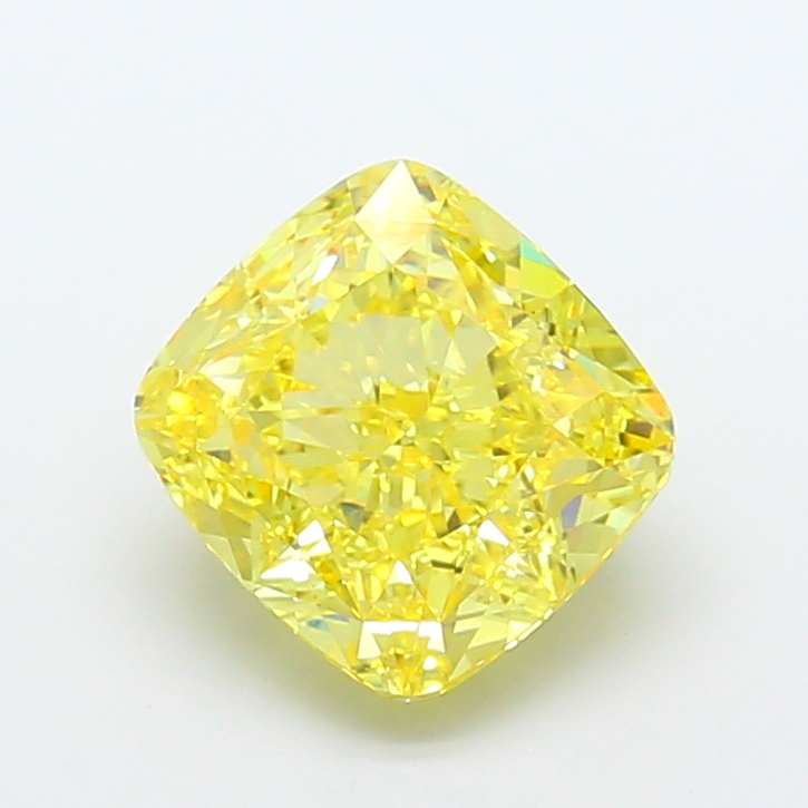 Cushion Modified 4.02ct Fancy Vivid Yellow VS1