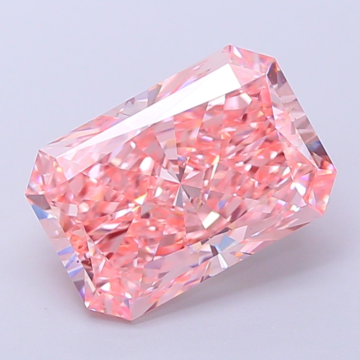 4.2ct Radiant Fancy Vivid Pink VS1 IGI