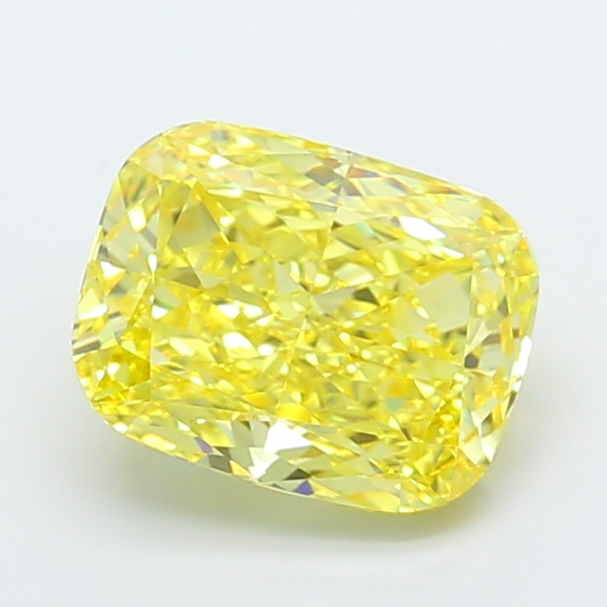 4.9ct Cushion Fancy Vivid Yellow VS1 IGI