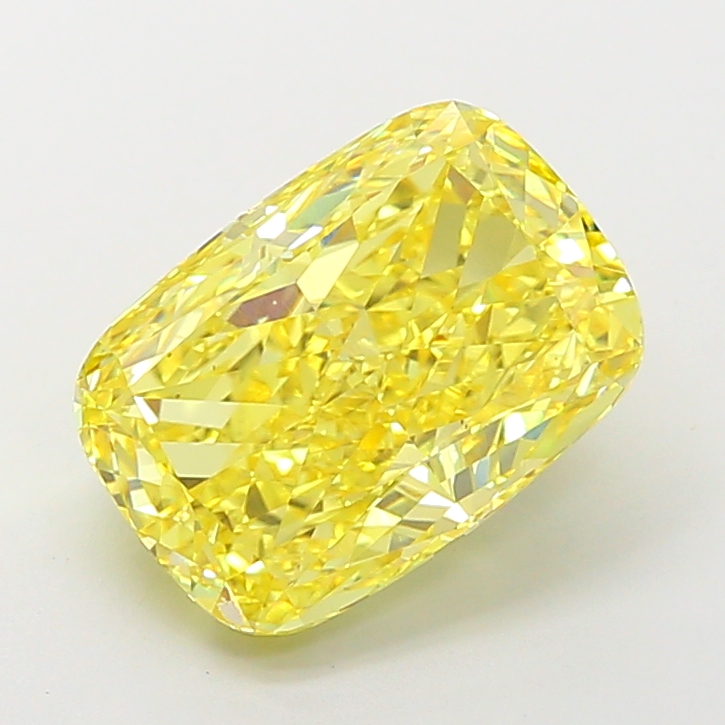 Cushion 4.82ct Fancy Vivid Yellow VS1
