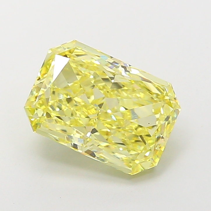 3.7ct Radiant Fancy Intense Yellow VS1 IGI