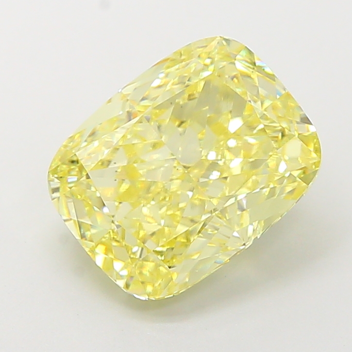 4.1ct Cushion Fancy Intense Yellow VS2 IGI