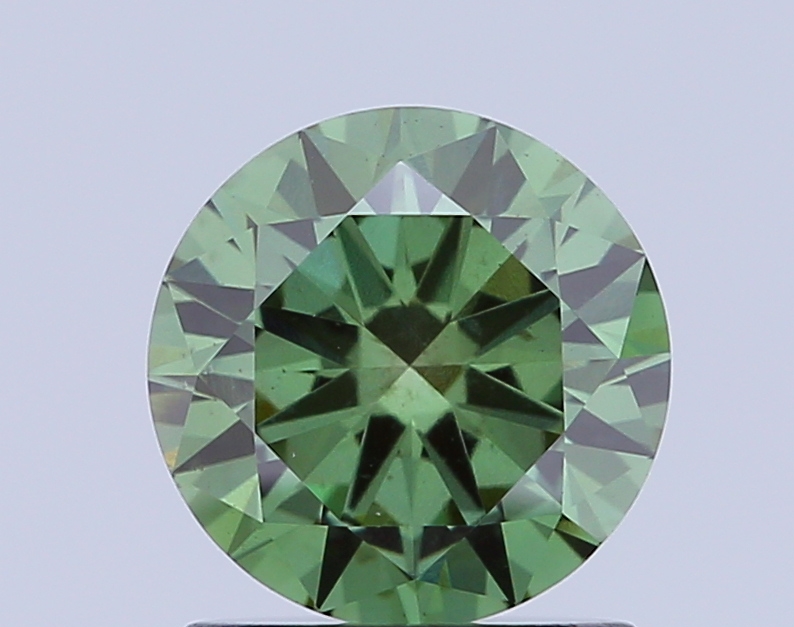 1.2ct Round Fancy Vivid Green VS2 IGI
