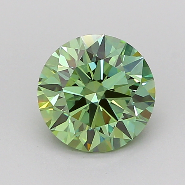 1.1ct Round Fancy Vivid Green VVS1 IGI