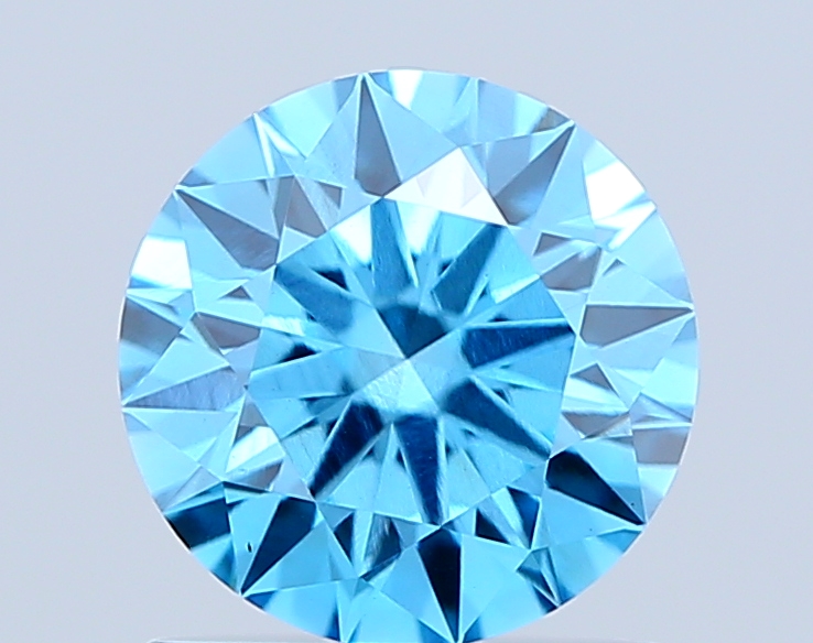 1.0ct Round Fancy Vivid Blue VS2 IGI
