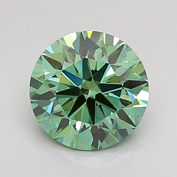 1.0ct Round Fancy Vivid Green VVS2 IGI