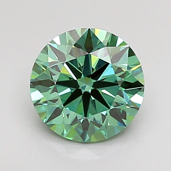 1.0ct Round Fancy Vivid Green VVS2 IGI