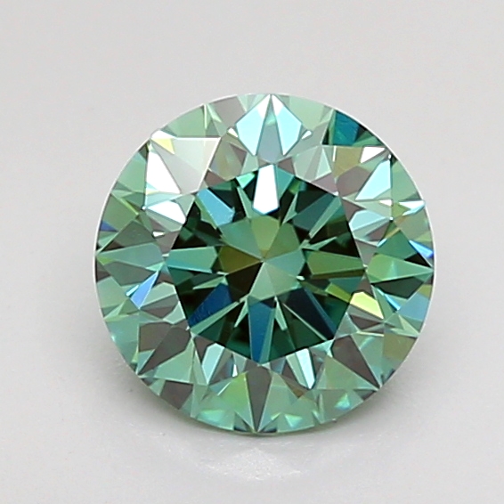 1.0ct Round Fancy Vivid Green VS1 IGI