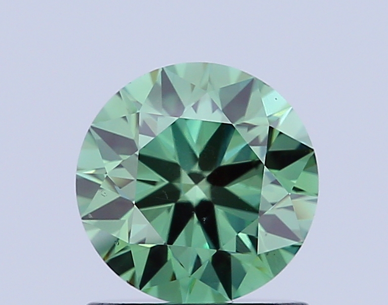 1.0ct Round Fancy Vivid Green VS1 IGI