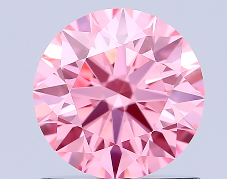 0.9ct Round Fancy Vivid Pink VVS2 IGI