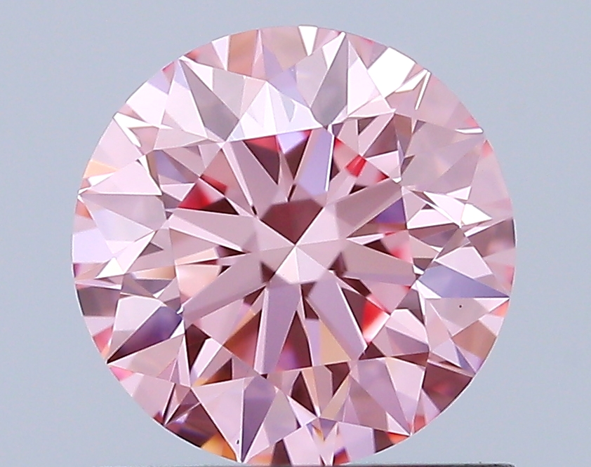 0.9ct Round Fancy Vivid Pink VS1 IGI