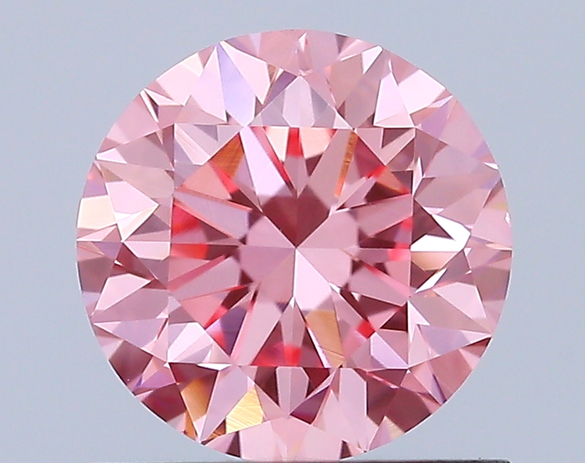 0.9ct Round Fancy Vivid Pink VS1 IGI