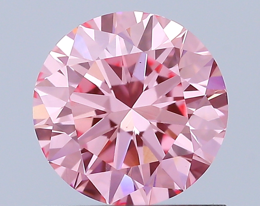 0.9ct Round Fancy Vivid Pink VS1 IGI