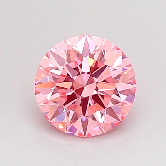 0.7ct Round Fancy Vivid Pink VVS2 IGI