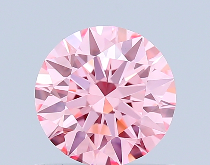 0.7ct Round Fancy Vivid Pink VS1 IGI