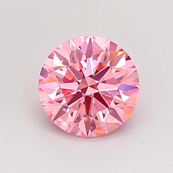 0.7ct Round Fancy Vivid Pink VS2 IGI