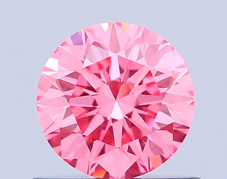 0.6ct Round Fancy Vivid Pink VVS2 IGI