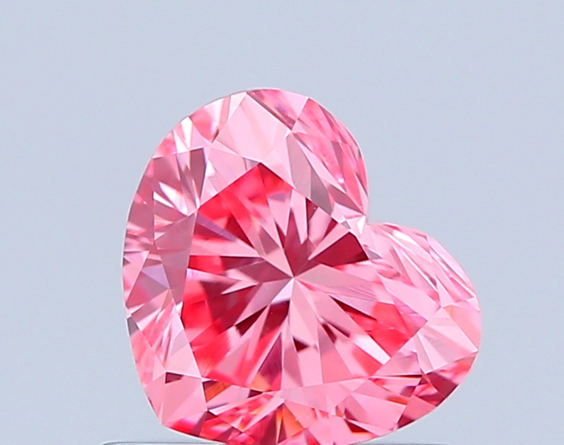 0.9ct Heart Fancy Vivid Pink VVS2 IGI