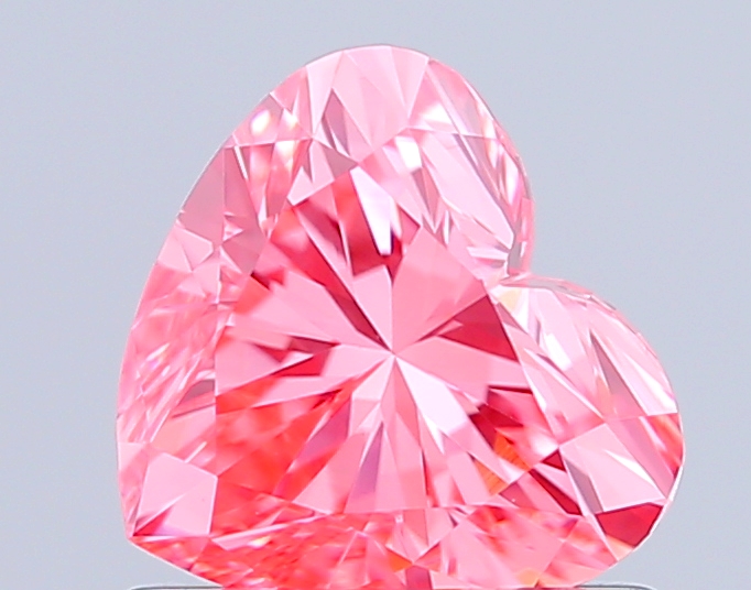 0.9ct Heart Fancy Vivid Pink VS1 IGI