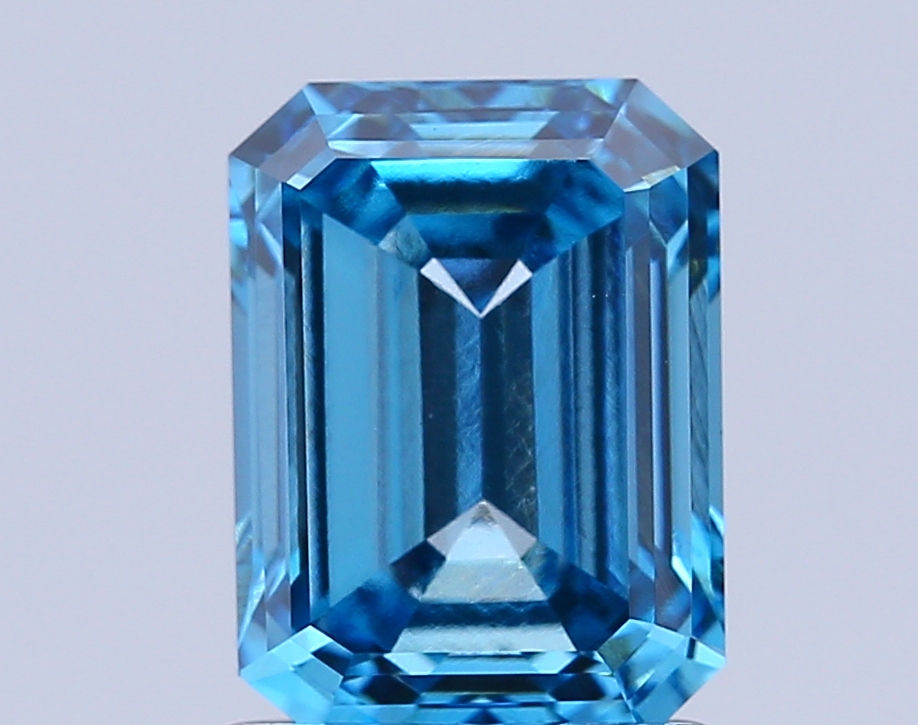 1.6ct Emerald Fancy Vivid Blue VVS2 IGI