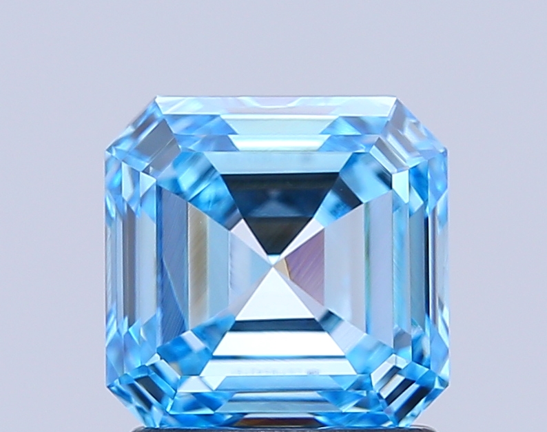 1.6ct Asscher Fancy Vivid Blue VVS1 IGI