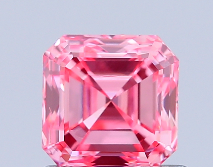 1.1ct Asscher Fancy Vivid Pink VS1 IGI