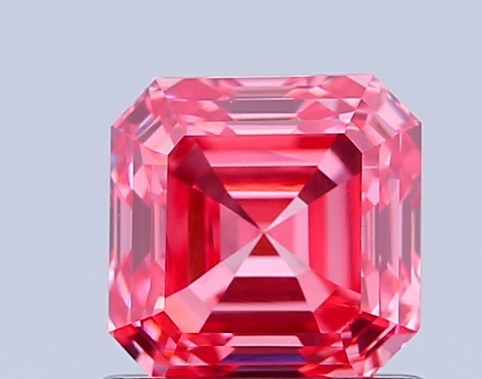 1.1ct Asscher Fancy Vivid Pink VVS2 IGI