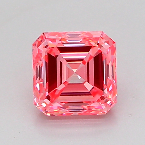1.1ct Asscher Fancy Vivid Pink VVS2 IGI