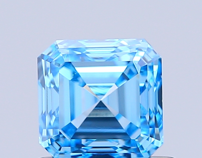 1.0ct Asscher Fancy Vivid Blue VVS2 IGI