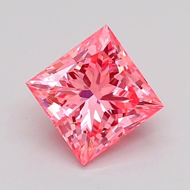 1.1ct Princess Fancy Vivid Pink VVS2 IGI