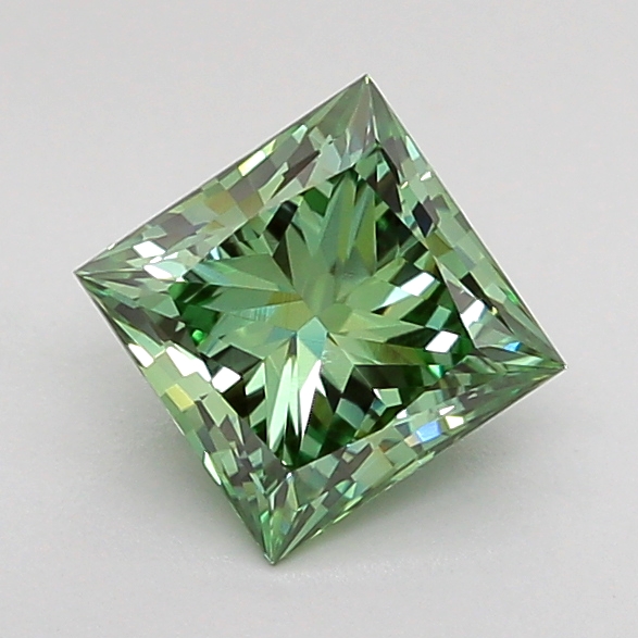 1.0ct Princess Fancy Vivid Green VVS2 IGI