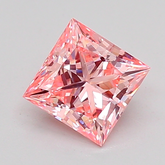 0.9ct Princess Fancy Intense Pink VVS2 IGI