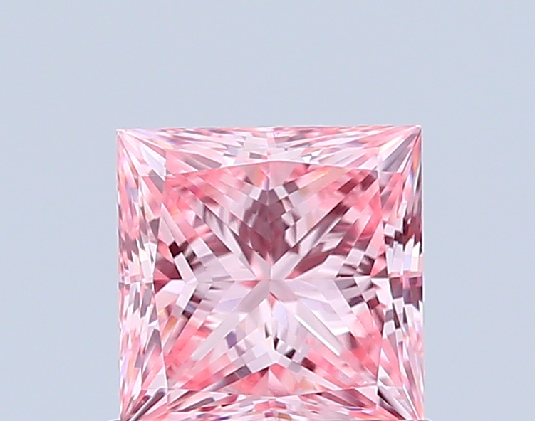 0.9ct Princess Fancy Vivid Pink VVS2 IGI