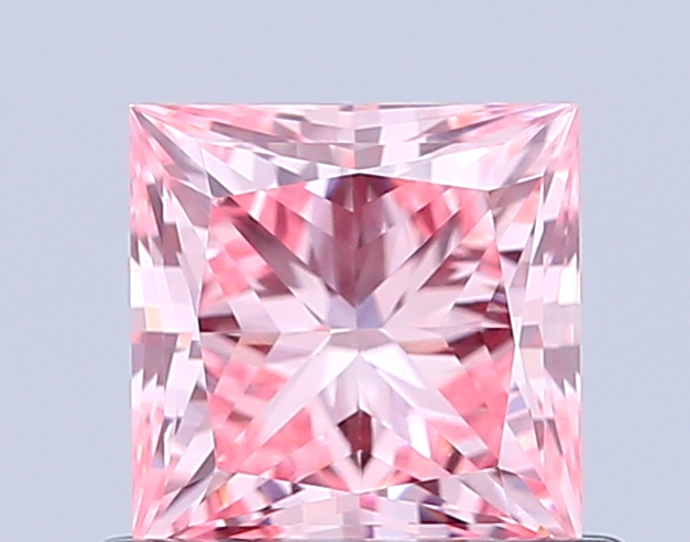 0.8ct Princess Fancy Vivid Pink VVS2 IGI