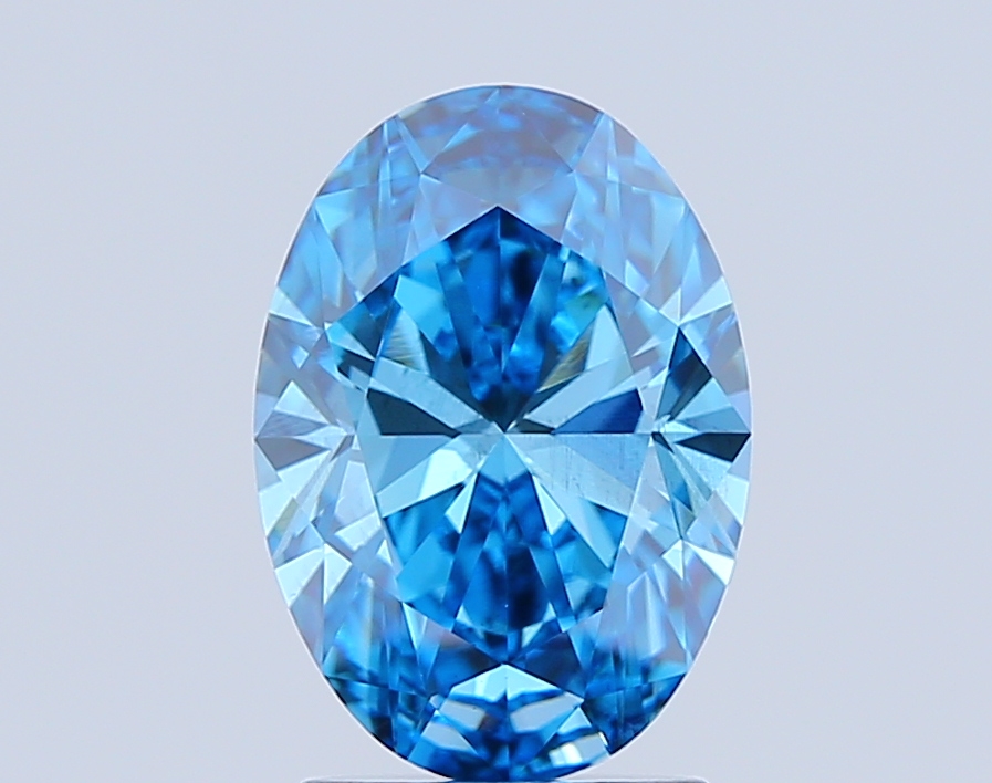 2.0ct Oval Fancy Vivid Blue SI1 IGI