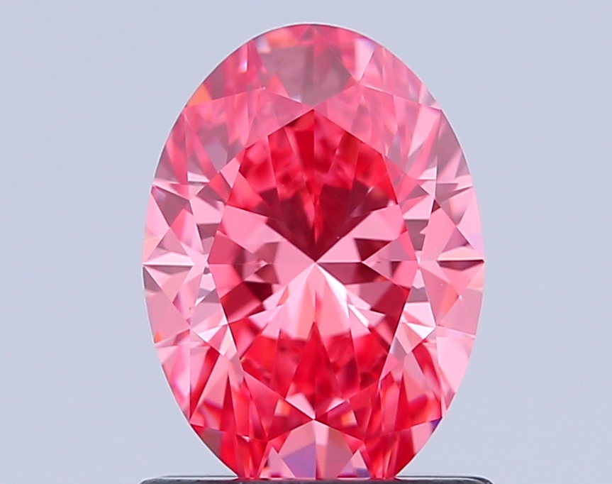 1.1ct Oval Fancy Vivid Pink VVS2 IGI