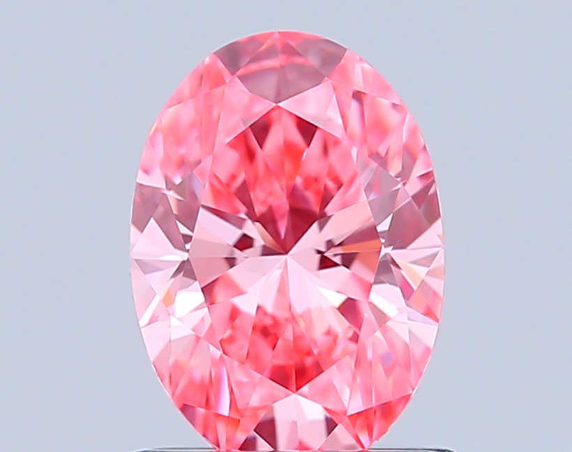 1.0ct Oval Fancy Vivid Pink VVS2 IGI