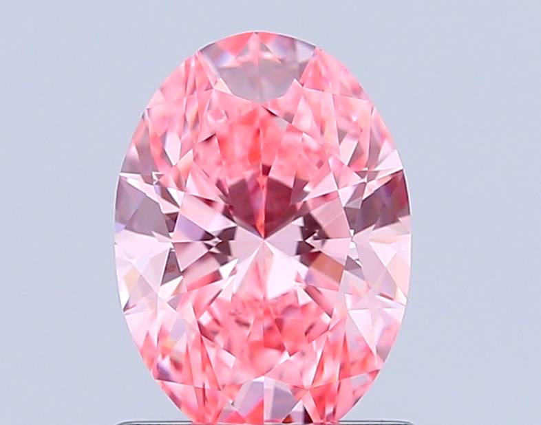 1.0ct Oval Fancy Vivid Pink VVS2 IGI