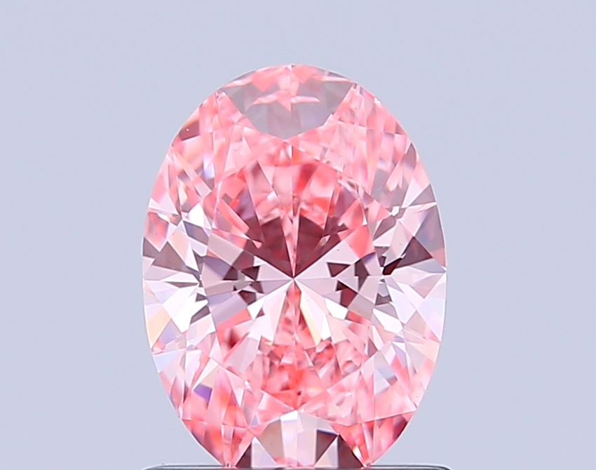 1.0ct Oval Fancy Vivid Pink VS1 IGI