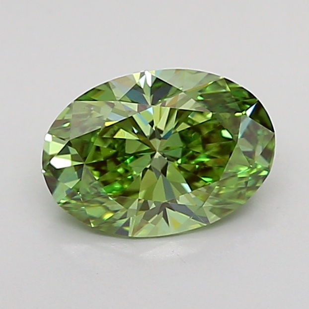 1.0ct Oval Fancy Vivid Green VVS2 IGI