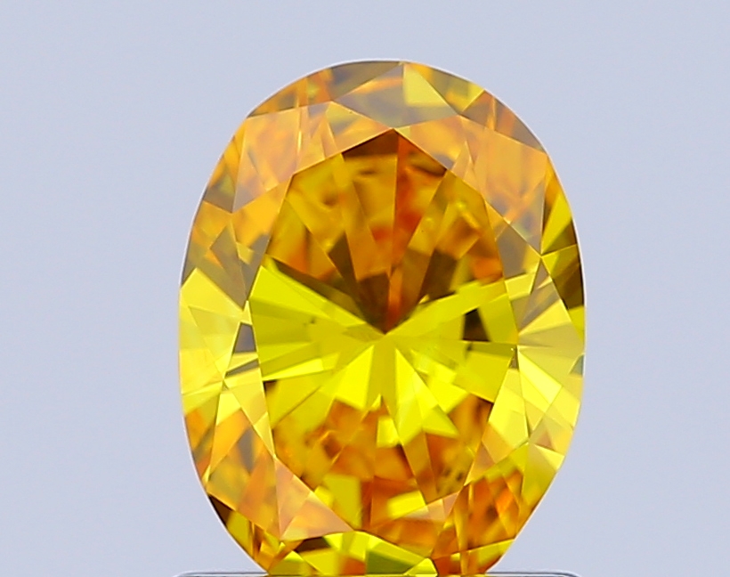 1.0ct Oval Fancy Vivid Yellow VVS2 IGI