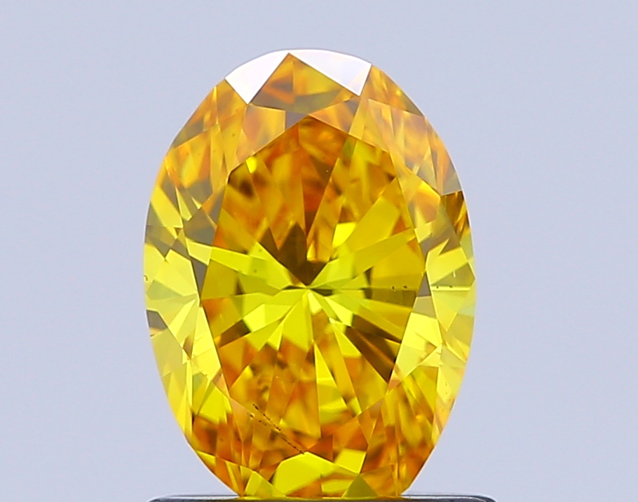 1.0ct Oval Fancy Vivid Yellow VS2 IGI