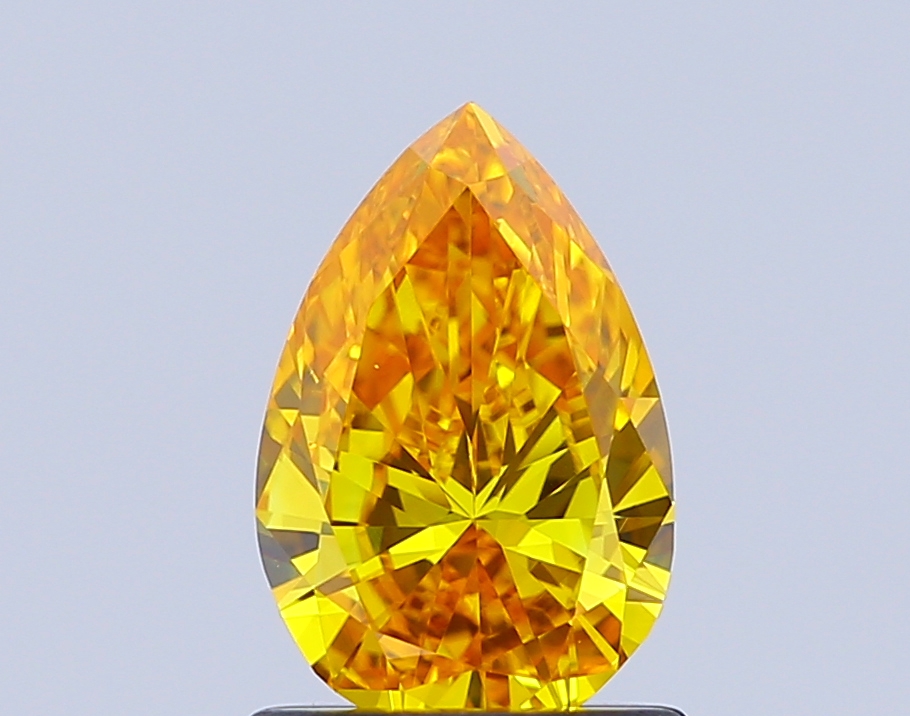 1.0ct Pear Fancy Vivid Yellow VVS2 IGI