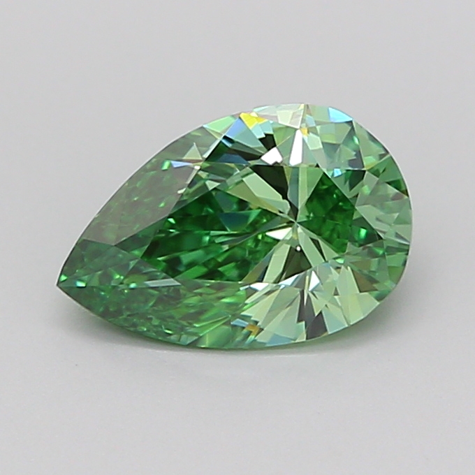 1.0ct Pear Fancy Vivid Green VVS2 IGI